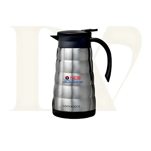 Bình đựng cà phê Lock&Lock Tower Vacuum 800ml – Màu bạc – LHC1442SLV in logo NCB MK Đẹp BGNQBV40